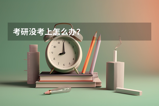 考研没考上怎么办？