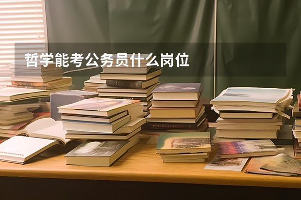 哲学能考公务员什么岗位