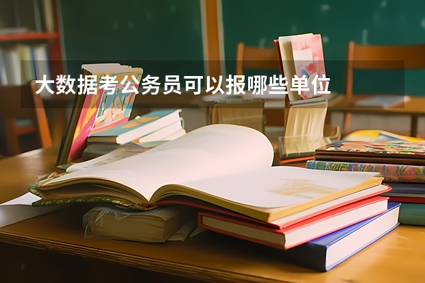 大数据考公务员可以报哪些单位