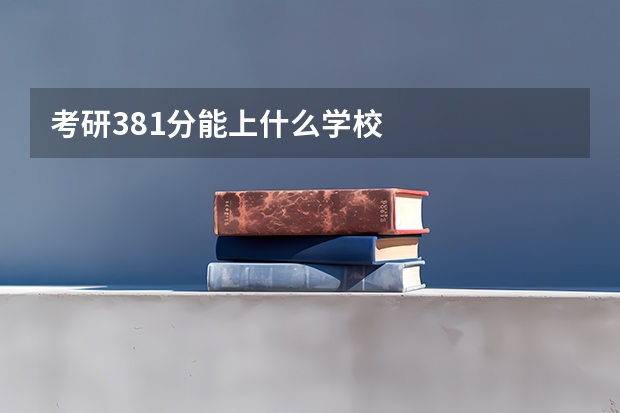 考研381分能上什么学校